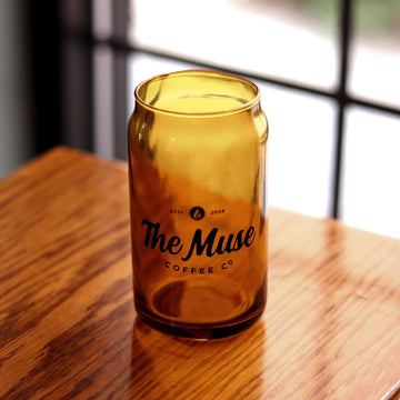 The Amber Muse – 16oz Can Glass